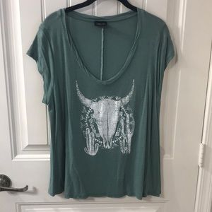 Trendy cattle skull loose tee